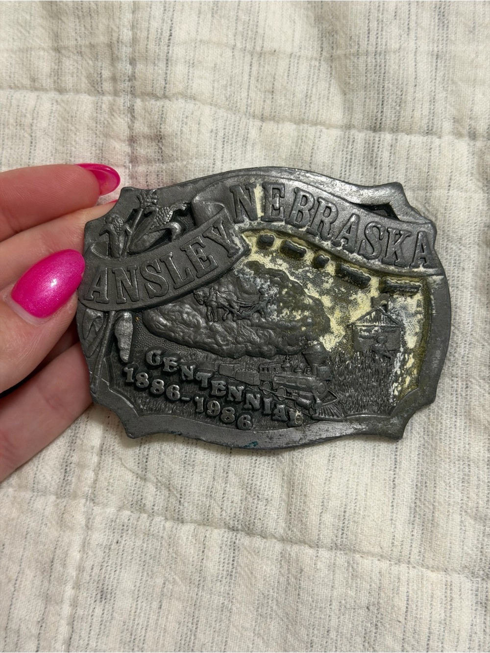 Old Vintage Centennial Ainsley Nebraska Belt Buckle